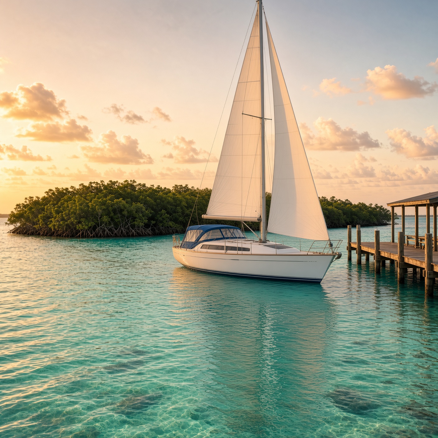 SV SEA DOG on deck in the Florida Keys